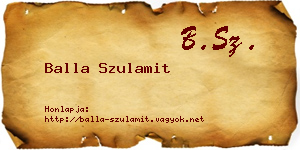 Balla Szulamit névjegykártya