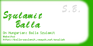 szulamit balla business card
